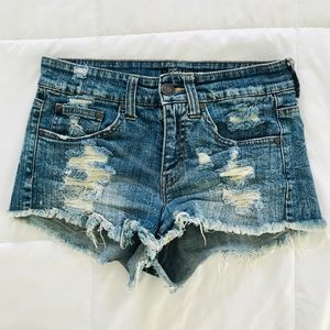 Midrise denim shorts